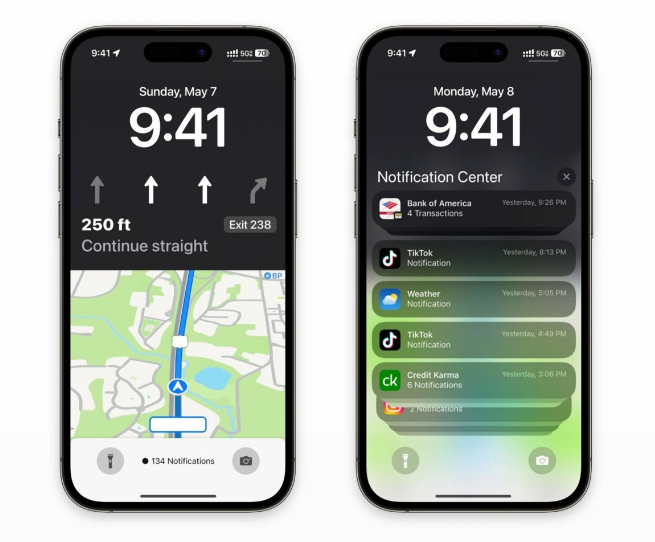 睢宁苹果维修服务分享iOS17锁屏地图导航半屏显示长什么样 